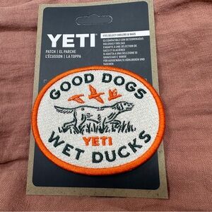 Yeti Good Dogs Wet Ducks Patch - Orange and White